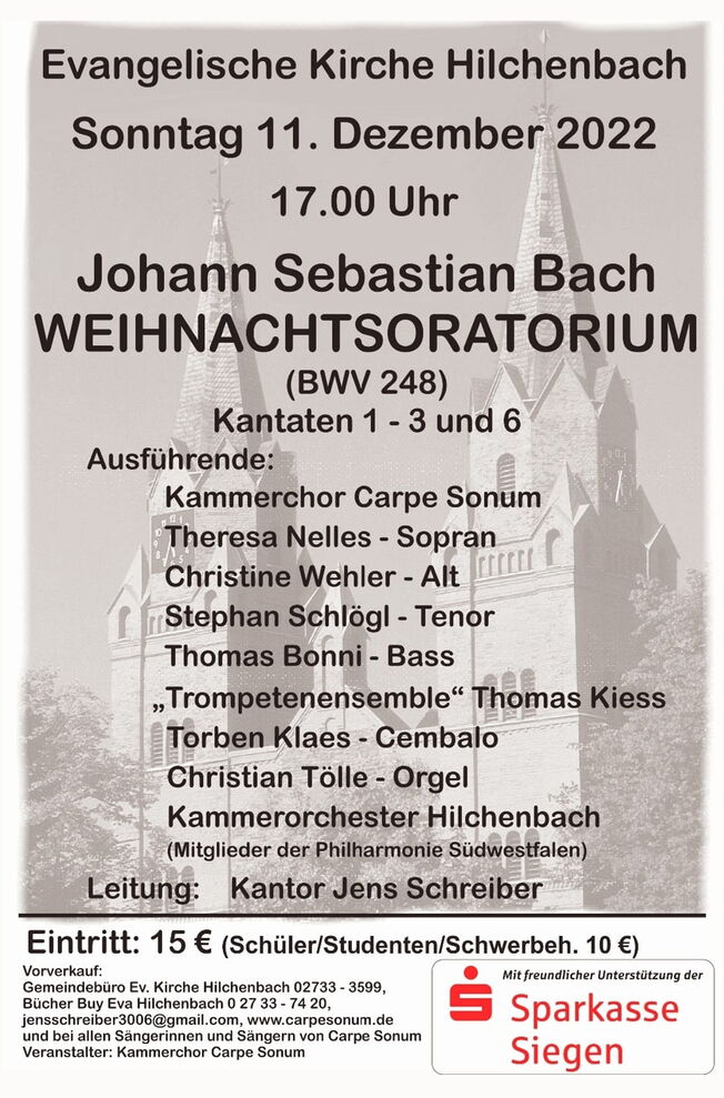 3. Advent: Weihnachts-Oratorium von J.-S. Bach